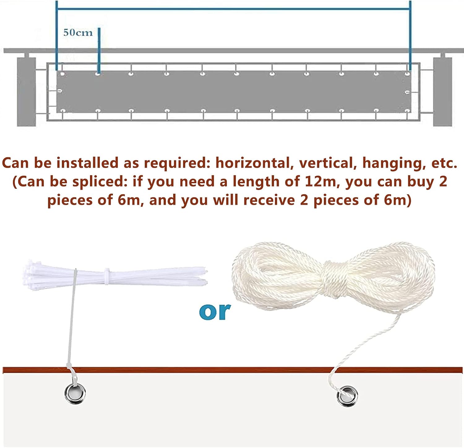 Cubierta de privacidad de 2 x 10 pies, pantallas de privacidad para patio, cubiertas de balcón para privacidad, resistente a la intemperie,