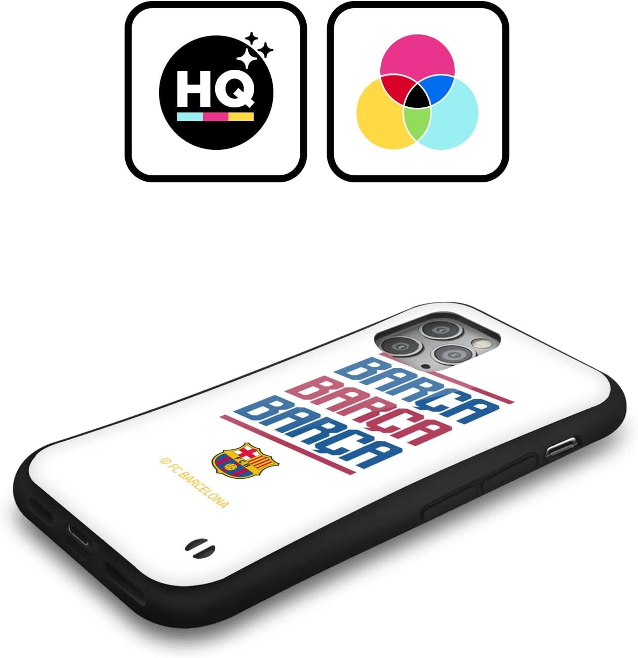 Head Case Designs Officially Licensed FC Barcelona Triple Forca Barca Hybrid Case Compatible with Apple iPhone 15 Pro Max