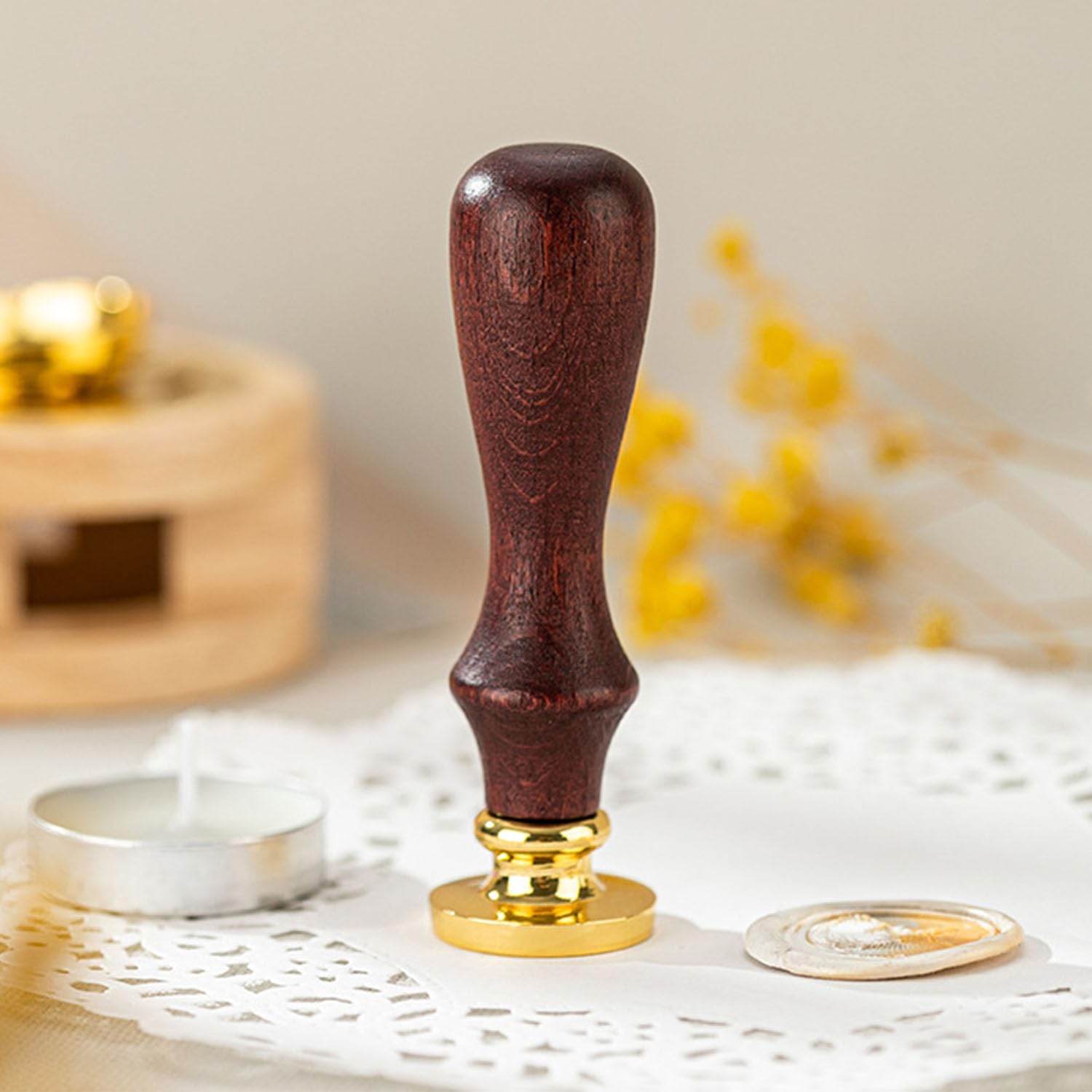 Sello de cera inicial del alfabeto R, sello de cera de sellado de letras vintage con cabeza de latón extraíble y mango de madera, para invitación de