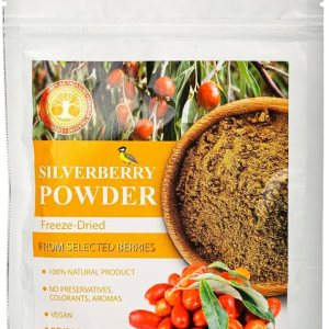 Silverberry – Polvo liofilizado 2 onzas Polvo de mora de plata natural, sin azúcar añadido, sin OMG Silverberry – Polvo liofilizado 2 onzas Polvo de mora de plata natural, sin azúcar añadido, sin OMG