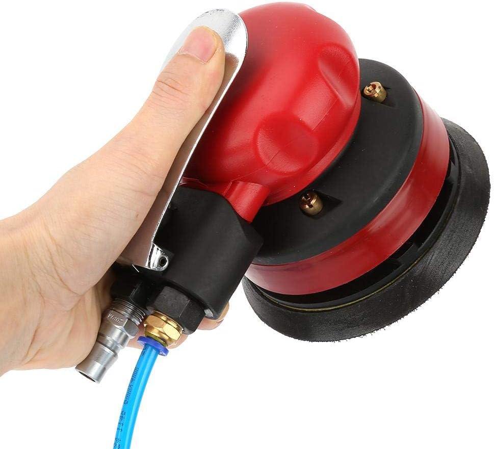Jadpes – Lijadora neumática de 5 pulgadas y 10000 rpm, lijadora orbital aleatoria de aire profesional de doble acción con kit de máquina de pulir de