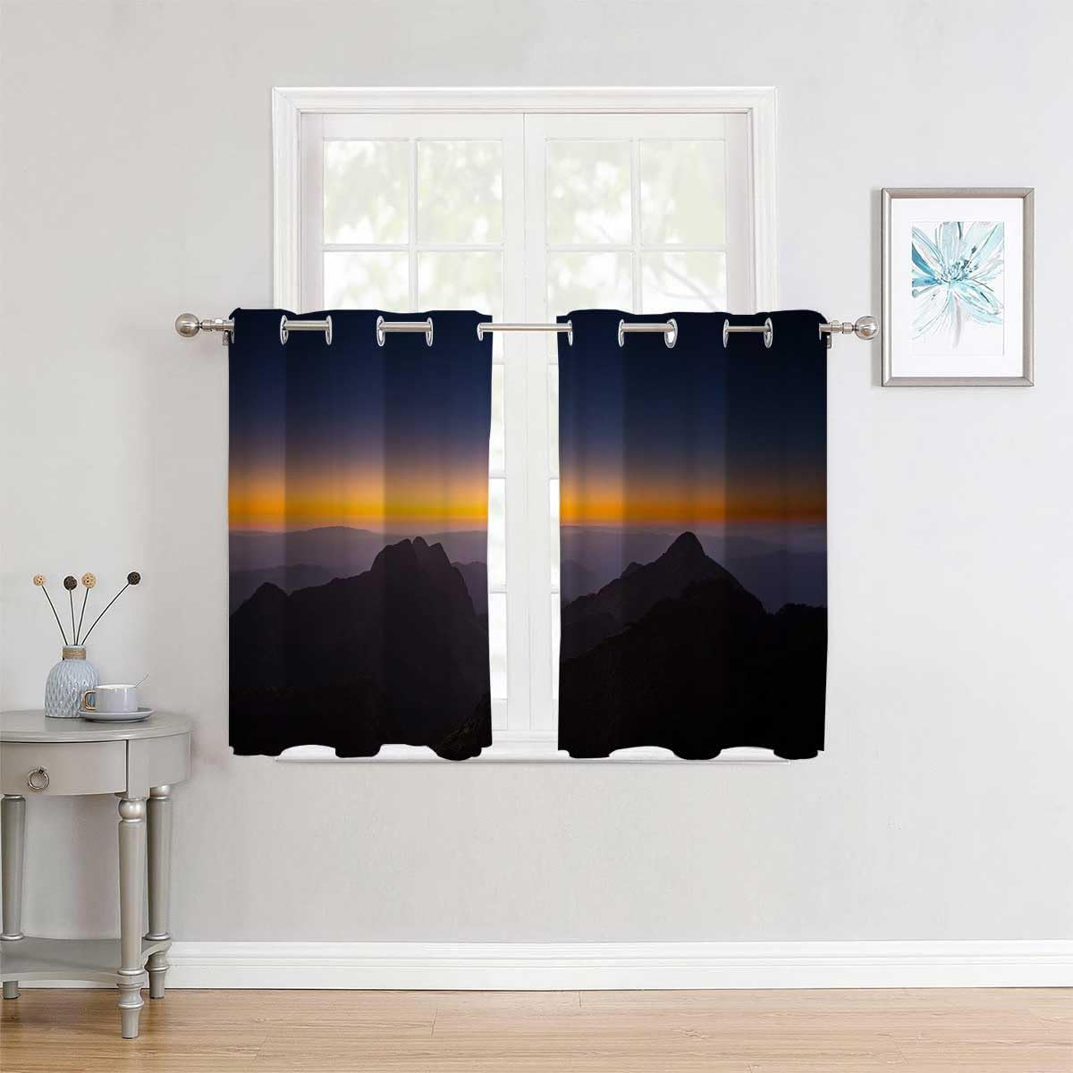 YANFENQI Drapes and Sheers Set Colorful_Scenery Sky Door Privacy Curtain Cortinas para Ventanas De Cuarto 55Inch Width by 55Inch Length,2 Panels