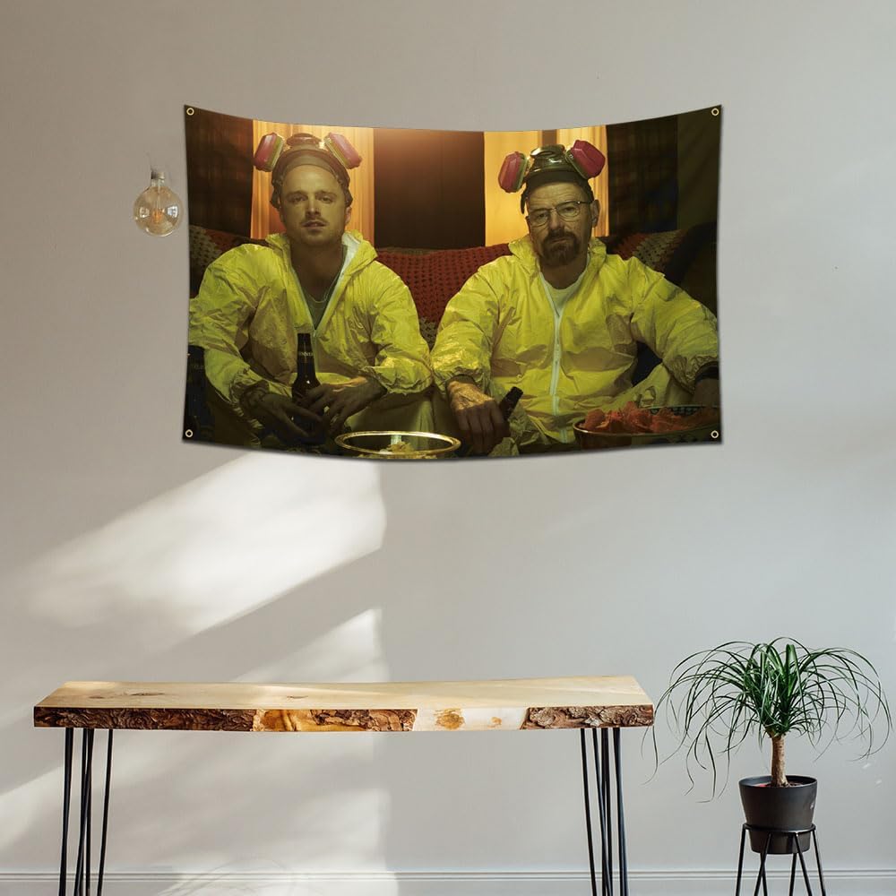 DecrPlus Breaking Bad Tapestry Walter White Jesse Pinkman Banner Poster Wall Colgante Bandera 3x5ft Dormitorio Fondo Decoración