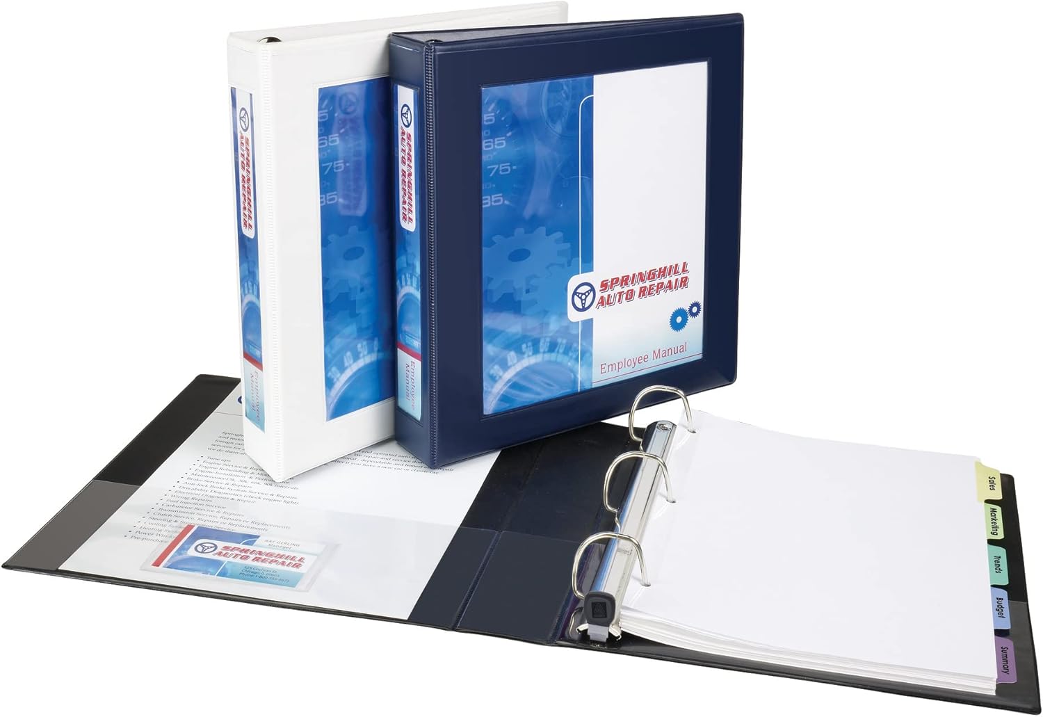 Avery Carpetas enmarcadas con anillo EZD One Touch de 3 pulgadas, capacidad para papel de 8.5 x 11 pulgadas, color azul marino (68038)