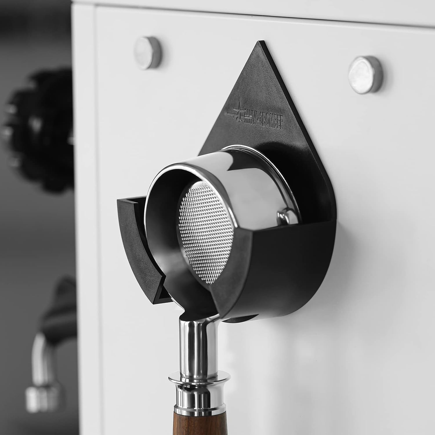 MHW-3BOMBER Portafiltro de café para pared, 2 piezas de soporte para portafiltros de café, filtro de máquina de café expreso, soporte montado en la
