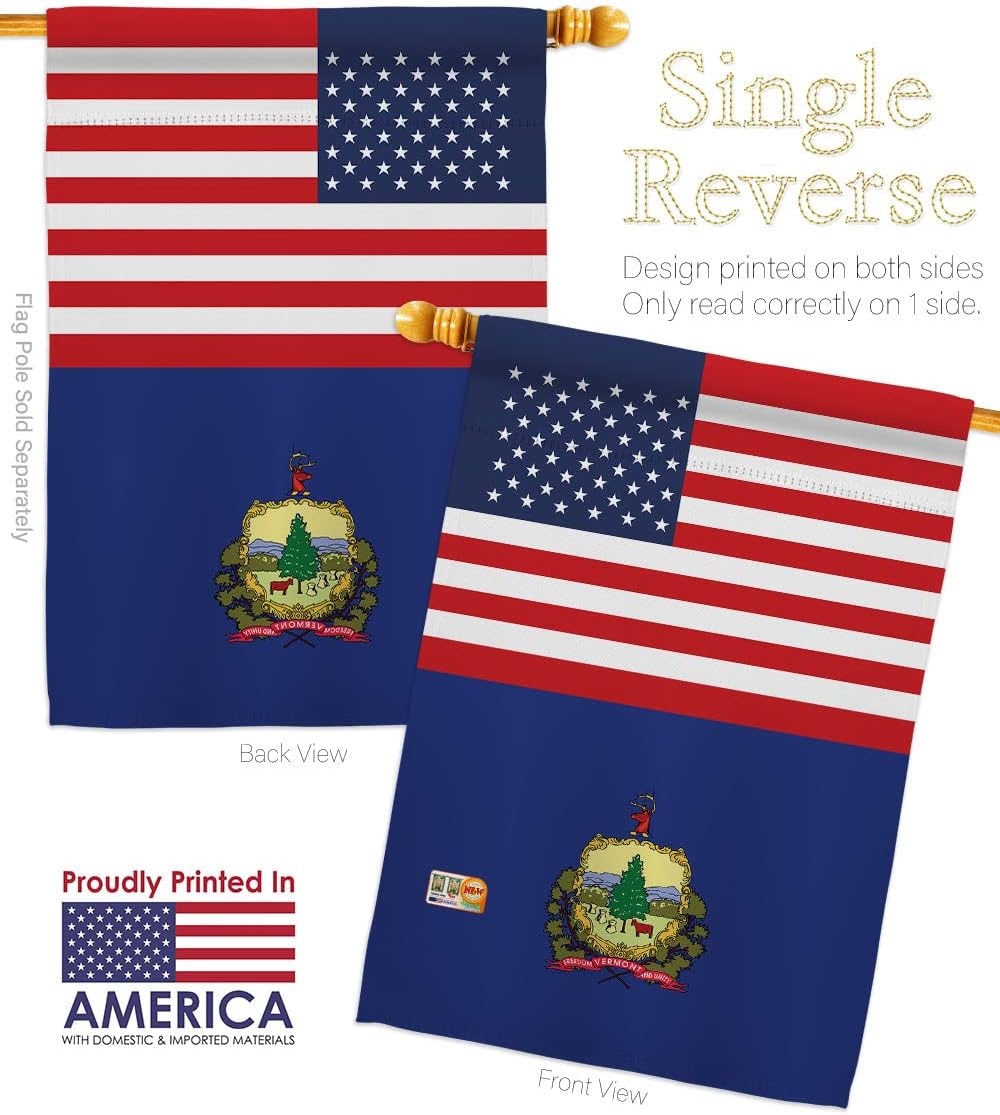 US Vermont House Flag Eagle Set Americana States USA American Territories Republic Country Particular Area Small Decorative Gift Yard Banner Made In