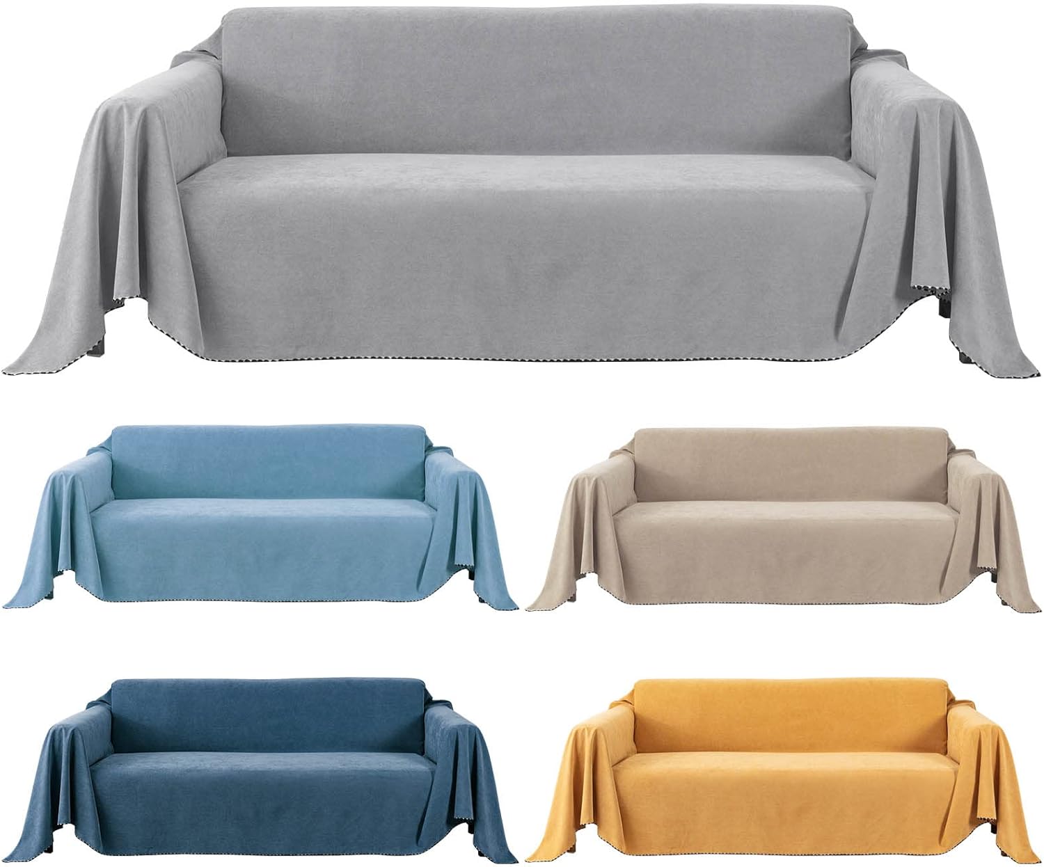 Foreate Funda de sofá impermeable para sofá seccional, manta  Protector de muebles contra arañazos para gatos, protector de sofá para perro, lavable