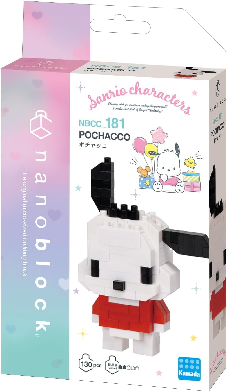 nanoblock – Sanrio – Pochacco, Kit de construcción de la serie Colección de Personajes