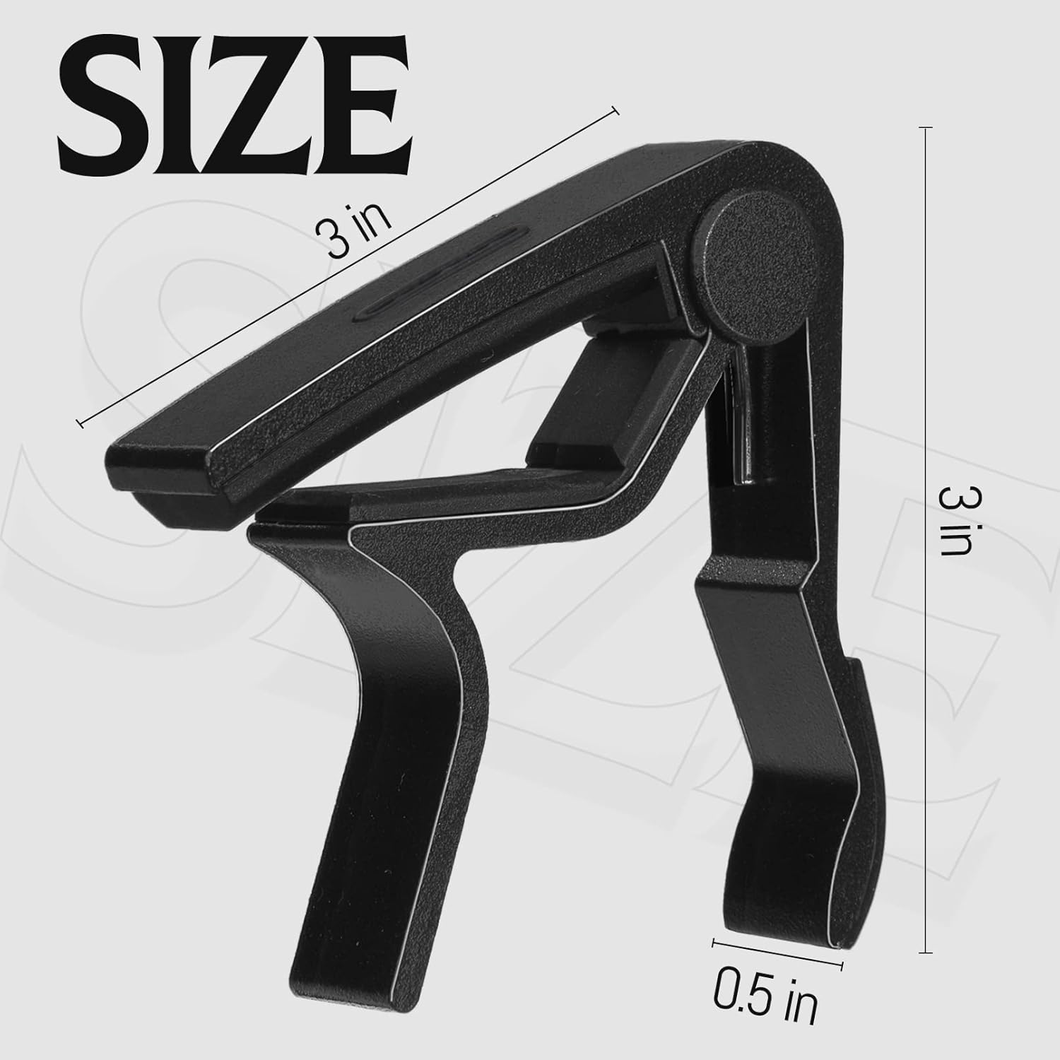 Cejilla de guitarra con soporte para púas para guitarra acústica y eléctrica, ukelele, bajo, banjo con púas de guitarra (negro)