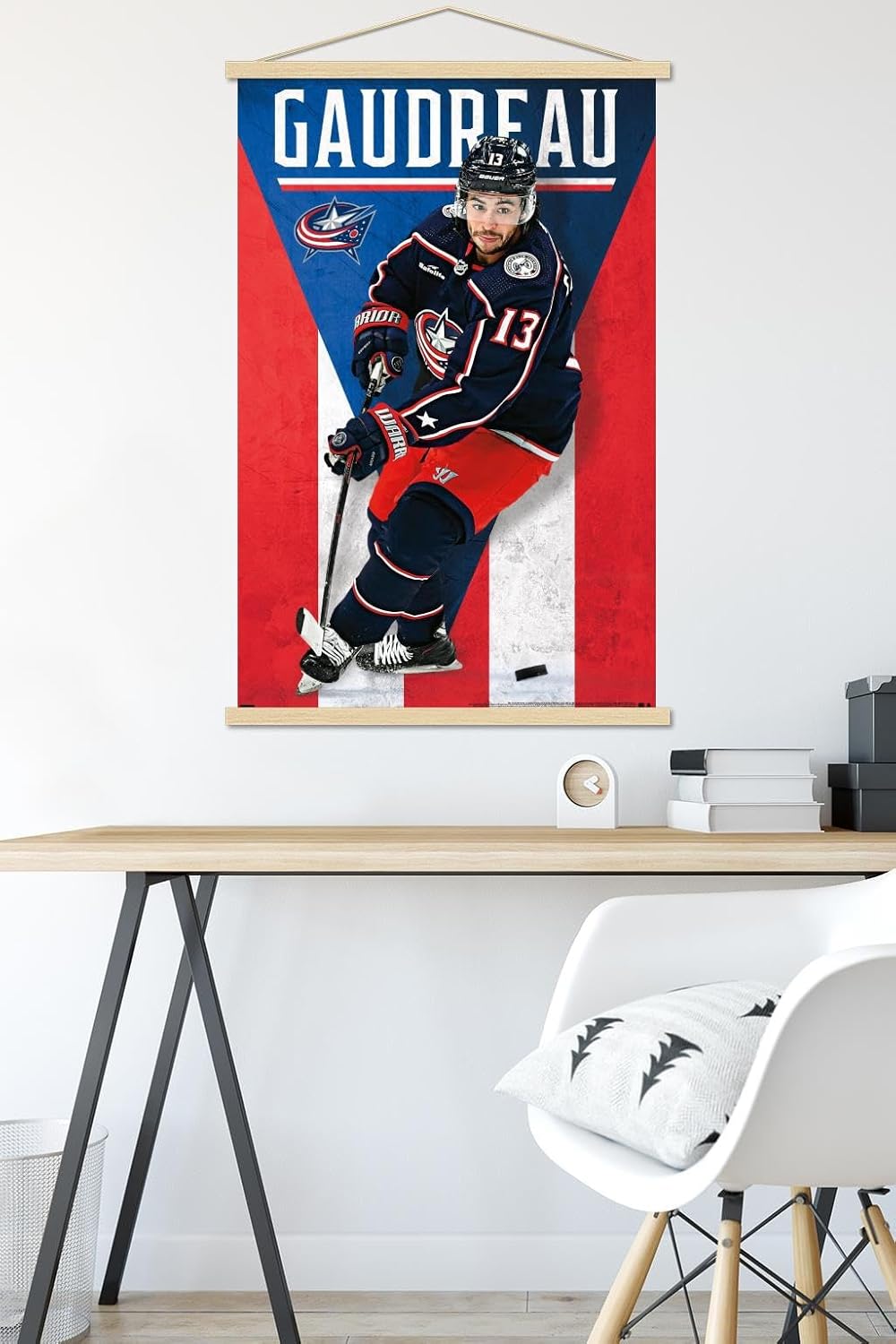 Trends International NHL Columbus Blue Jackets – Johnny Gaudreau 23 Wall Poster with Magnetic Frame