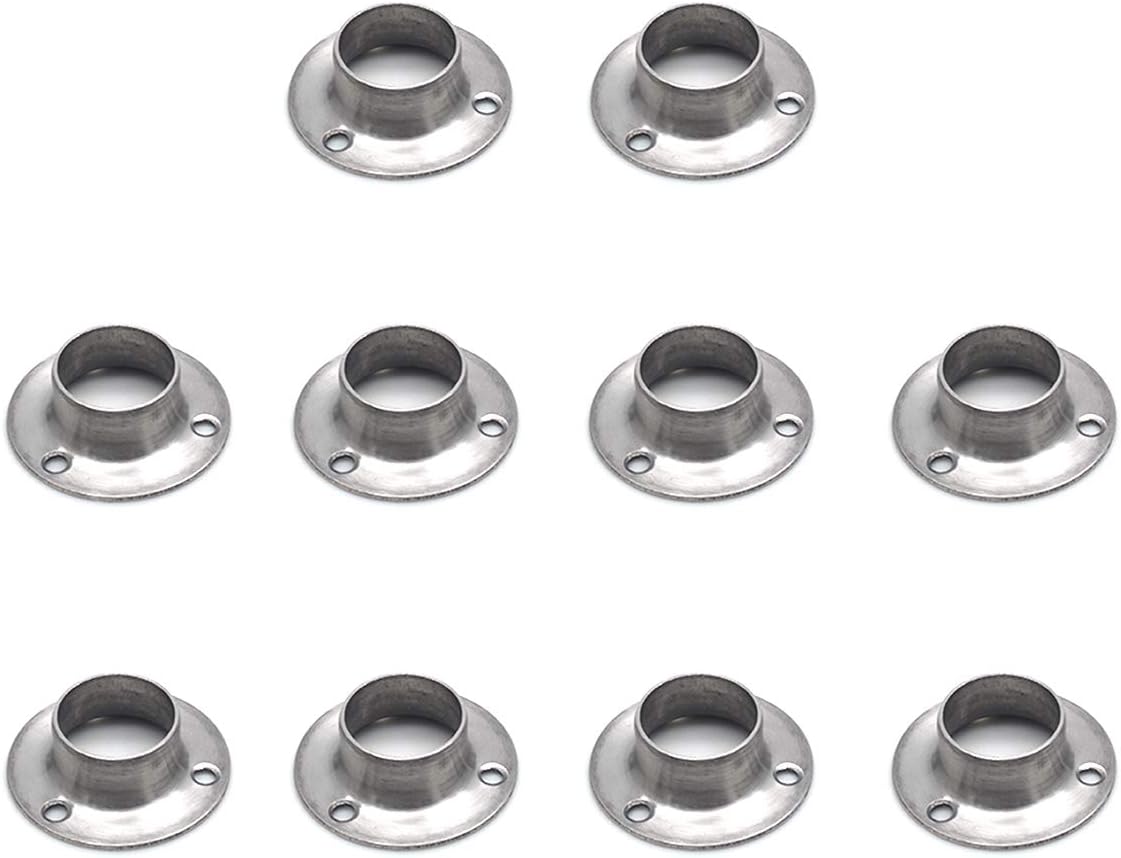 Geesatis Soporte de brida para barra de tubería, soporte de montaje de techo, brida de varilla de acero inoxidable, con tornillos, diámetro de