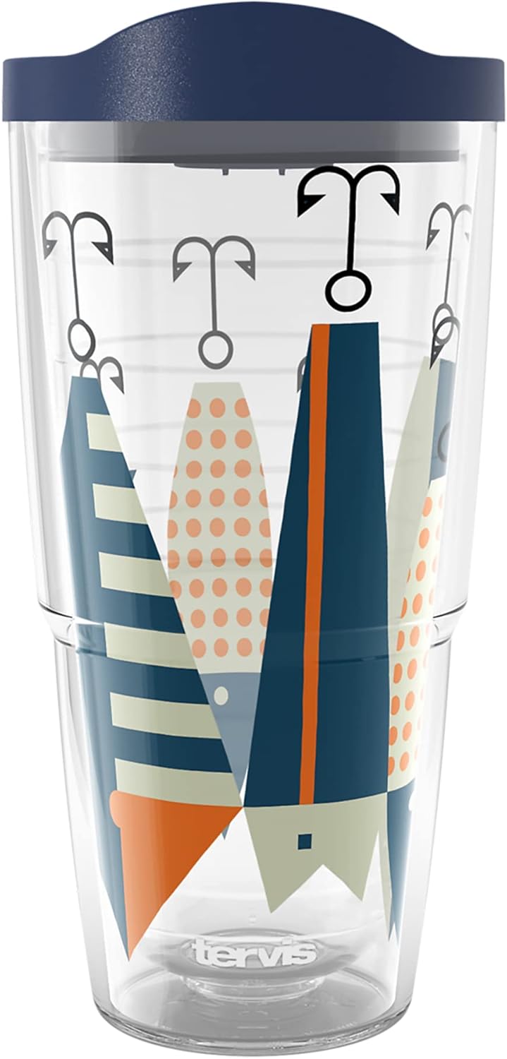 Tervis Vaso de viaje con aislamiento de doble pared fabricado en Estados Unidos, con aparejos pesados, mantiene las bebidas frías y calientes, 24