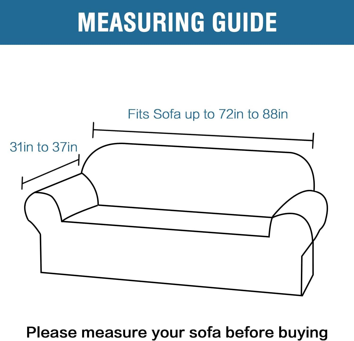 H.VERSAILTEX Fundas de sofá jacquard para sofás de 3 cojines, 1 pieza, fundas elásticas para sofá, protector de muebles antideslizantes, suaves y