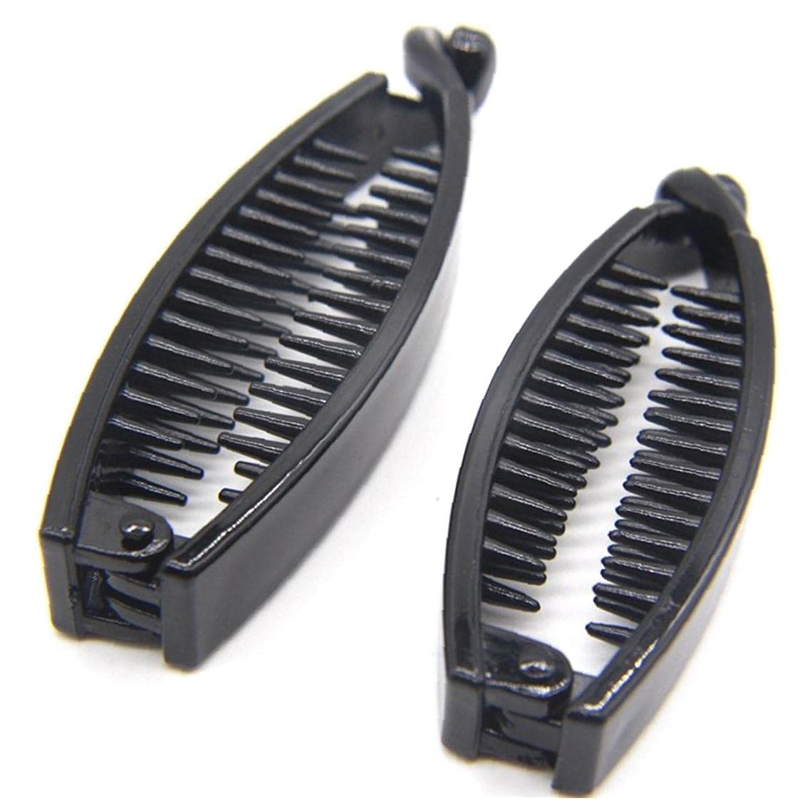 2 horquillas de plátano para mujer, pinzas de plástico para el cabello de plástico con ondas negras, accesorios para el cabello para dama