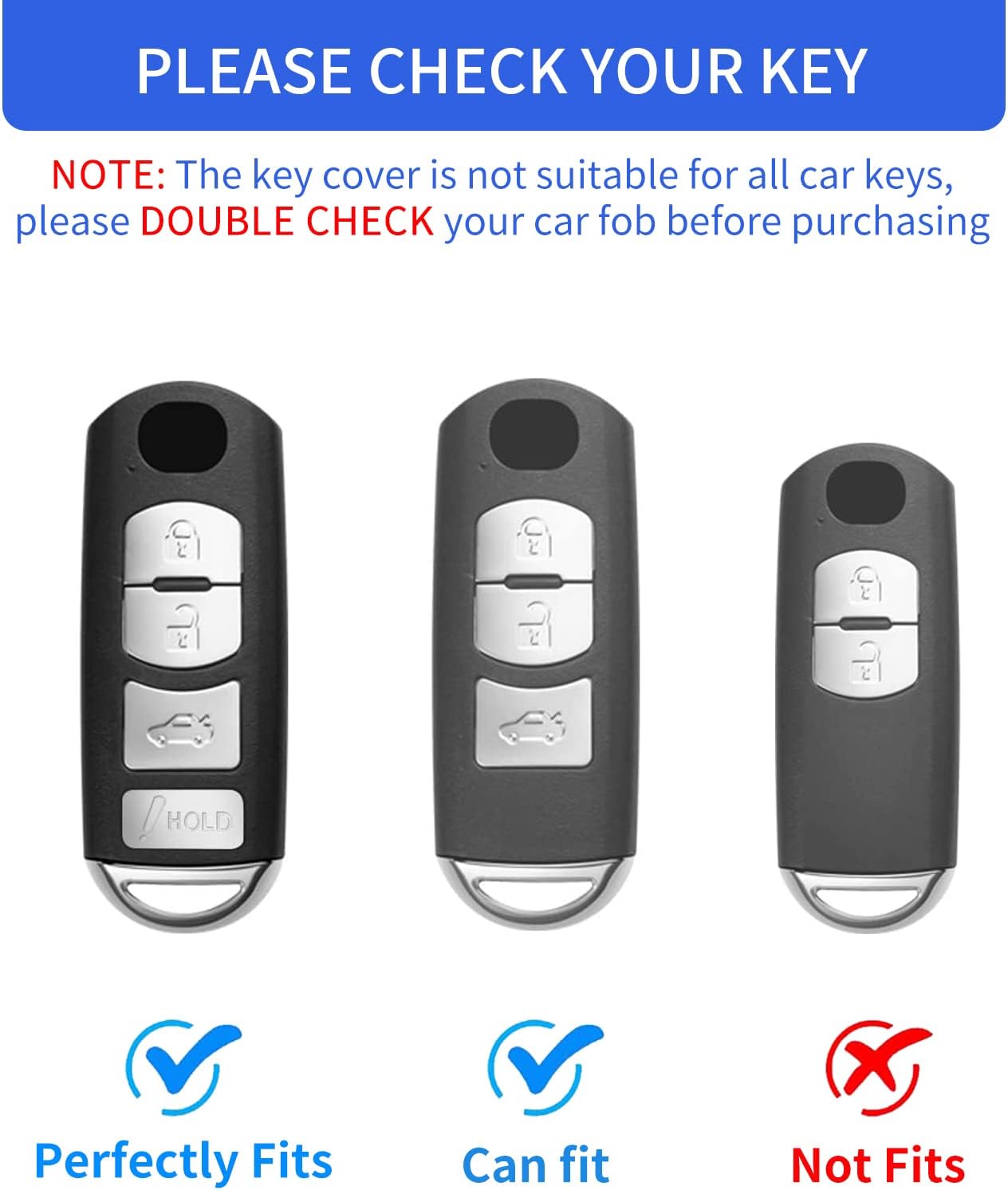 OFFCURVE Funda para llavero de coche compatible con Mazda A, Oro Negro+llavero
