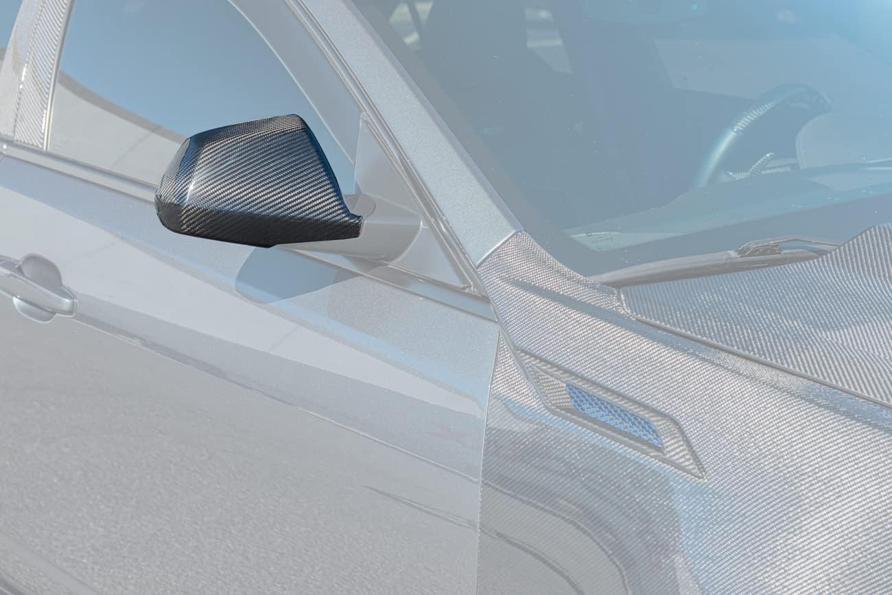 Para modelos Cadillac CTS CTS-V Gen.2 2009-2014  Par de cubiertas de espejo lateral delantero con cinta de fibra de carbono estilo fábrica GM