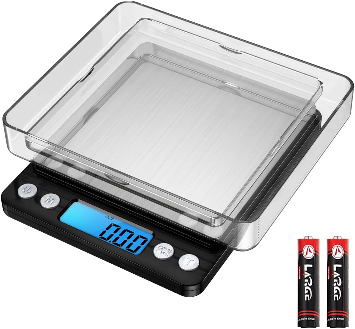 Olipiter Báscula digital de cocina, báscula digital de alimentos de 6.6 lbs0.00 oz, báscula de cocina de bolsillo, mini báscula electrónica de