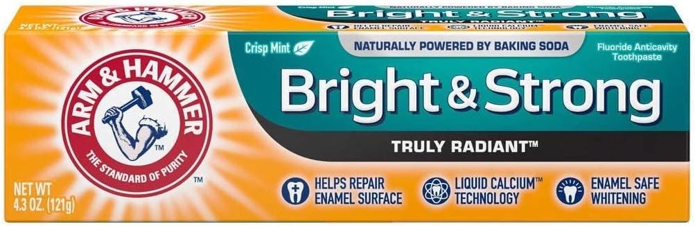 ARM & HAMMER Pasta de dientes esmaltada, menta crujiente, 4.3 onzas (paquete de 7)