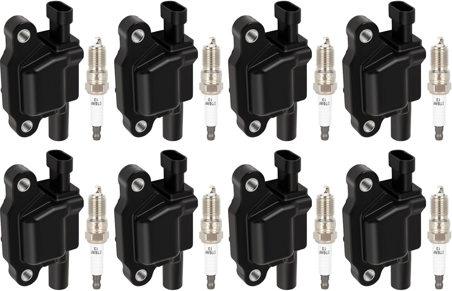 ECCPP D510C 8 bobinas de encendido con 8 bujías de iridio para Chevrolet para GMC CadillacCamaro Corvette Express Impala CTS Rainier Avalanche