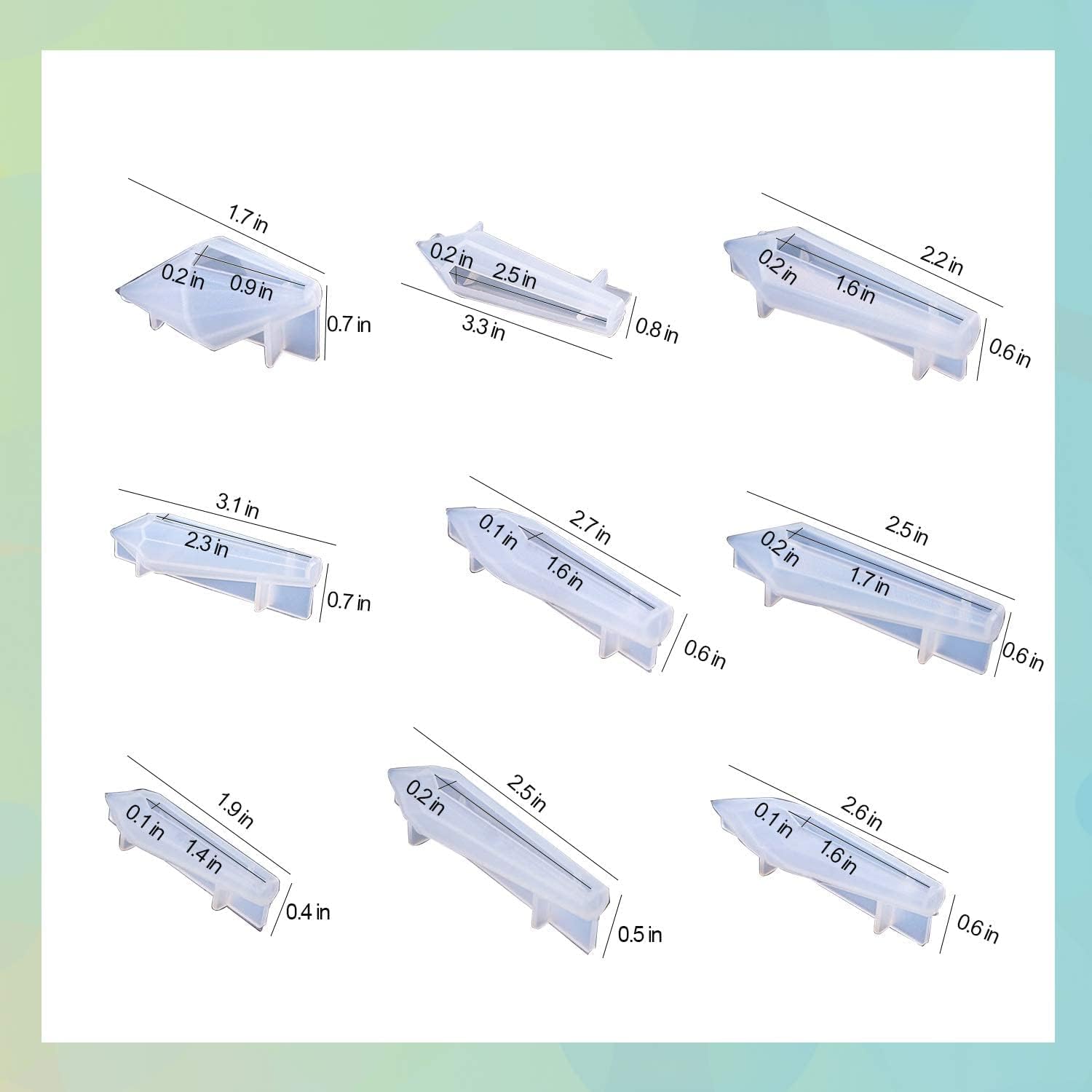 58 moldes de resina de péndulo de cristal para resina, moldes de silicona para fundición de resina, moldes de joyería de resina de piedras preciosas