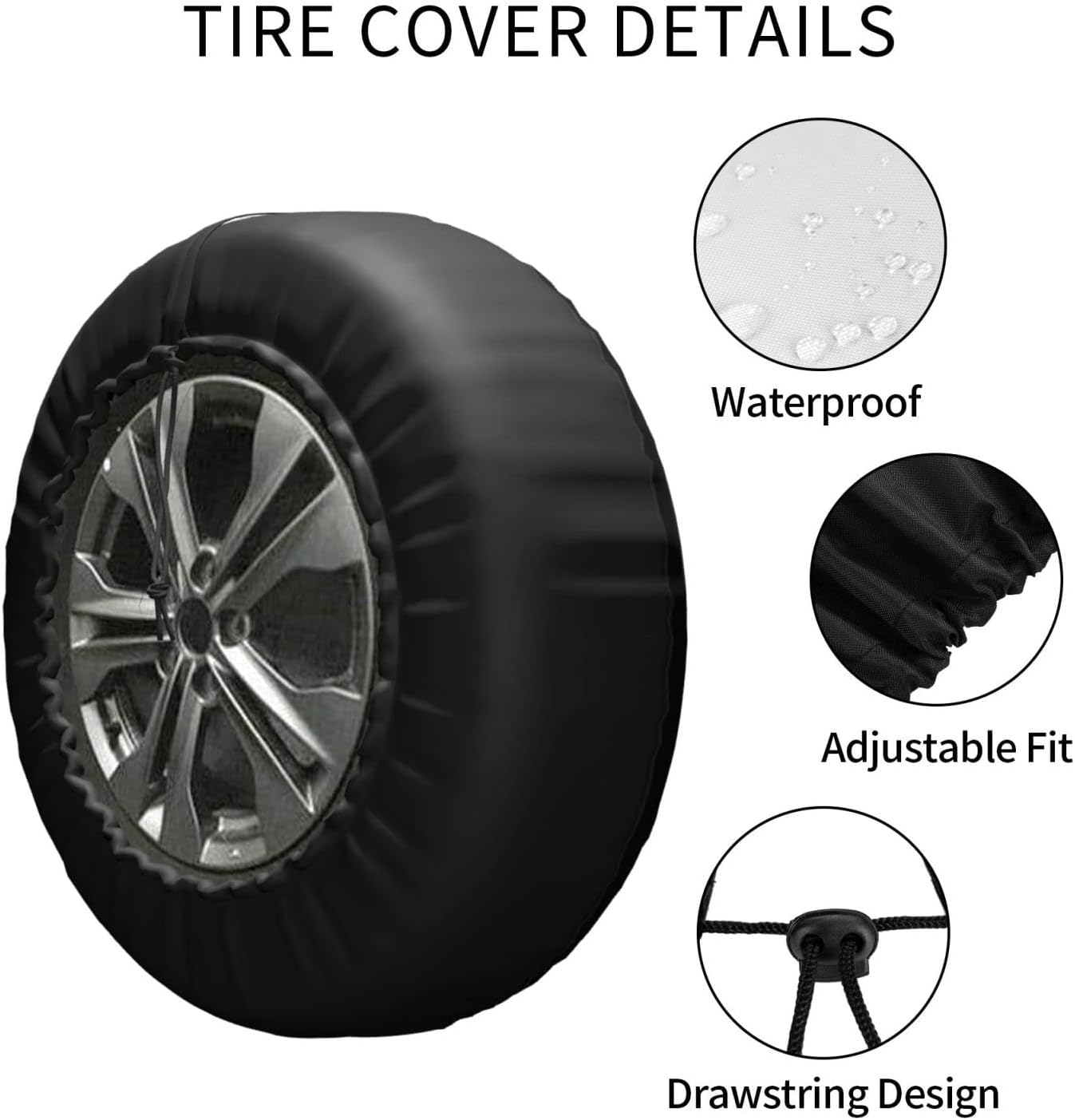 Cubierta de llanta de repuesto para neumáticos de caravana, protectores de neumáticos para remolque, RV, SUV, camión, remolque de viaje (I Hate Pull