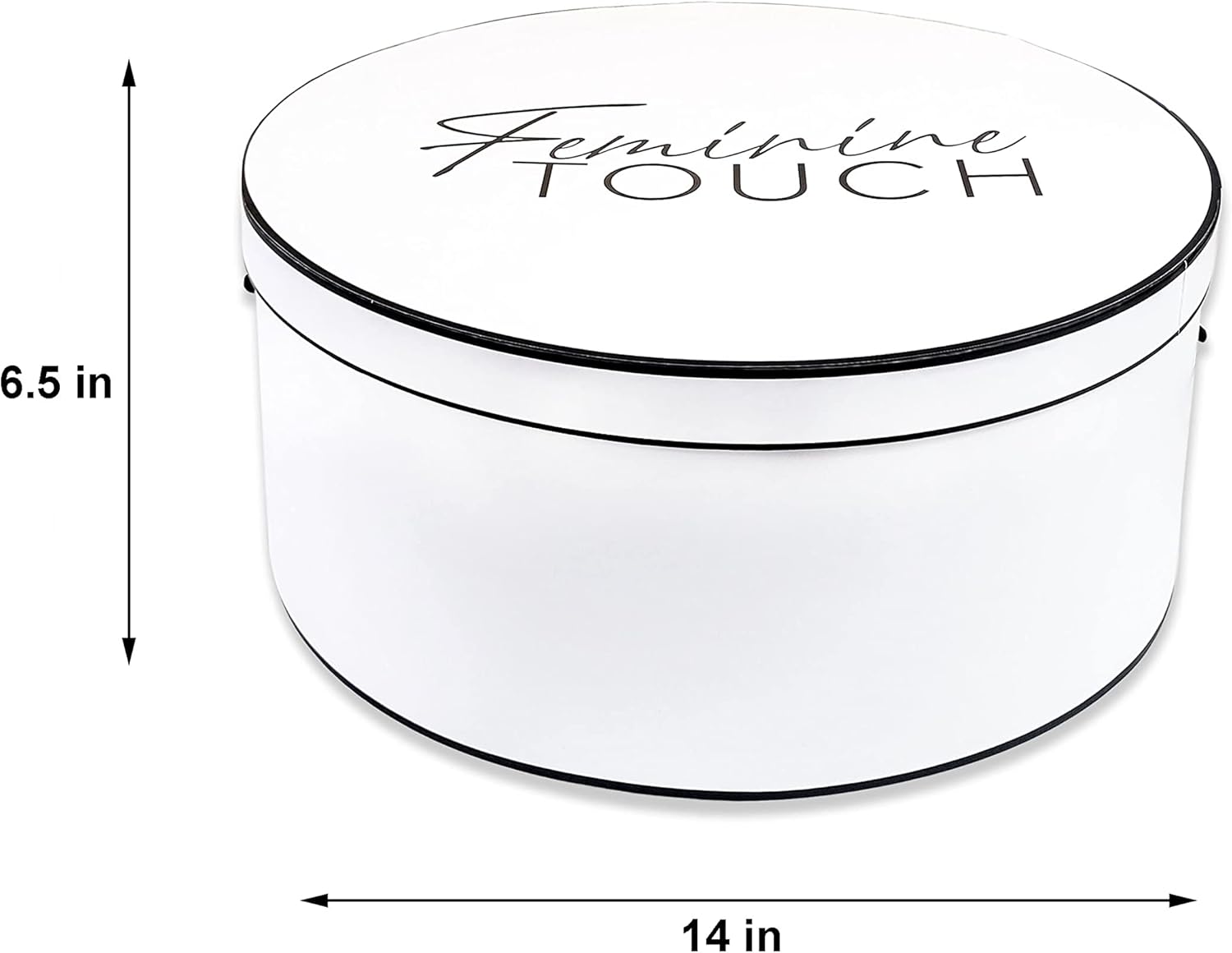 Feminine Touch Cajas para sombreros para mujer, caja de almacenamiento grande para sombreros redondos para viajes con cuerda de alta calidad,
