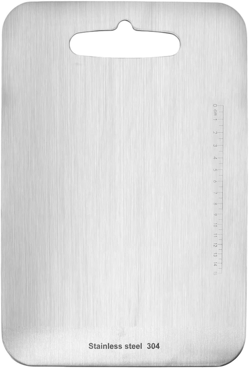 Tabla de cortar de doble cara, tabla de cortar de acero inoxidable 304 para cocina, acero inoxidable fácil de limpiar para cocinar cocina (s)