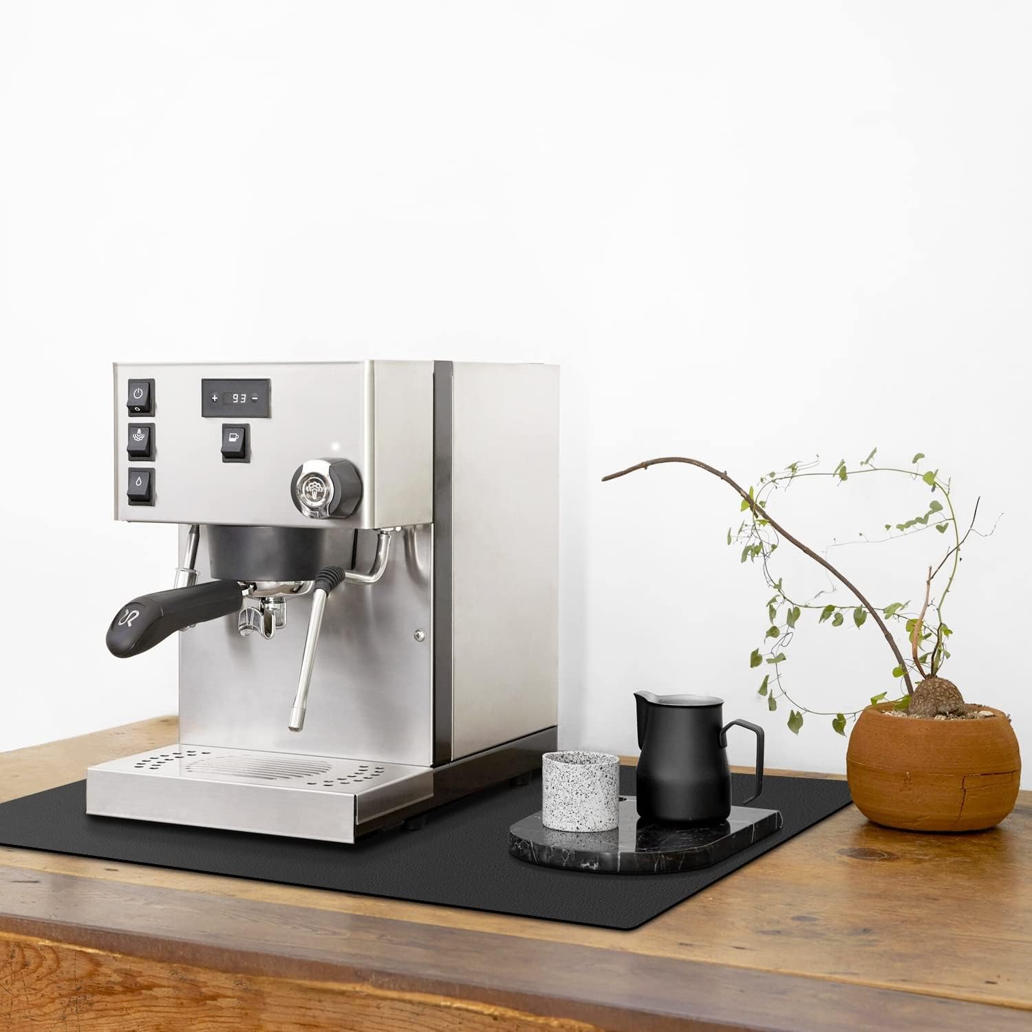 Accesorios para cafetera, para encimera, decoración de barra de café, tapete de secado de platos con respaldo de goma para cocina, tapete absorbente