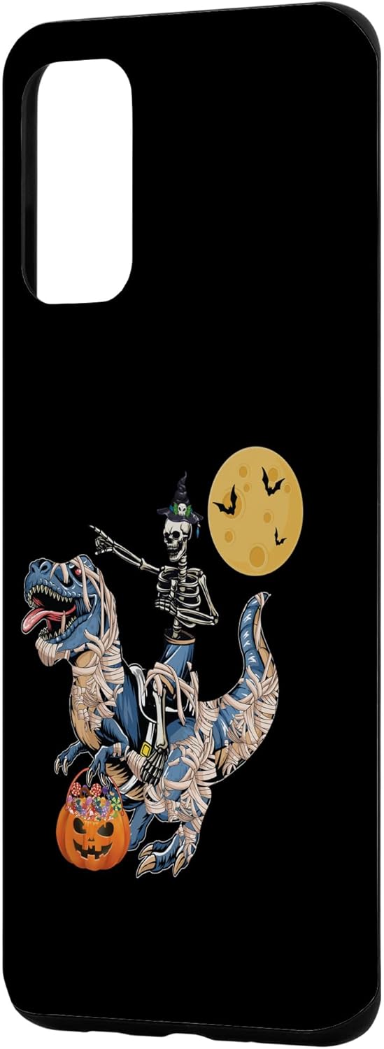 Galaxy S20+ Funda de dinosaurio de momia montando esqueleto