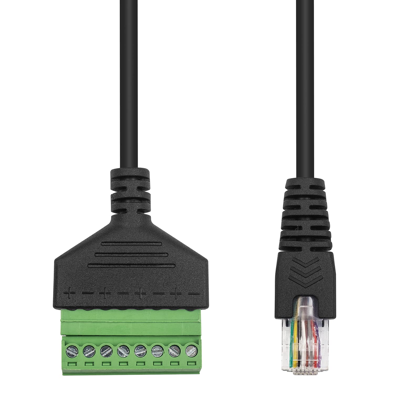 Duttek Conector de bloque de terminales Ethernet Rj45, conectores Rj45 de paso a través de conectores RJ45, cables a 8 pines hembra tornillo bloque