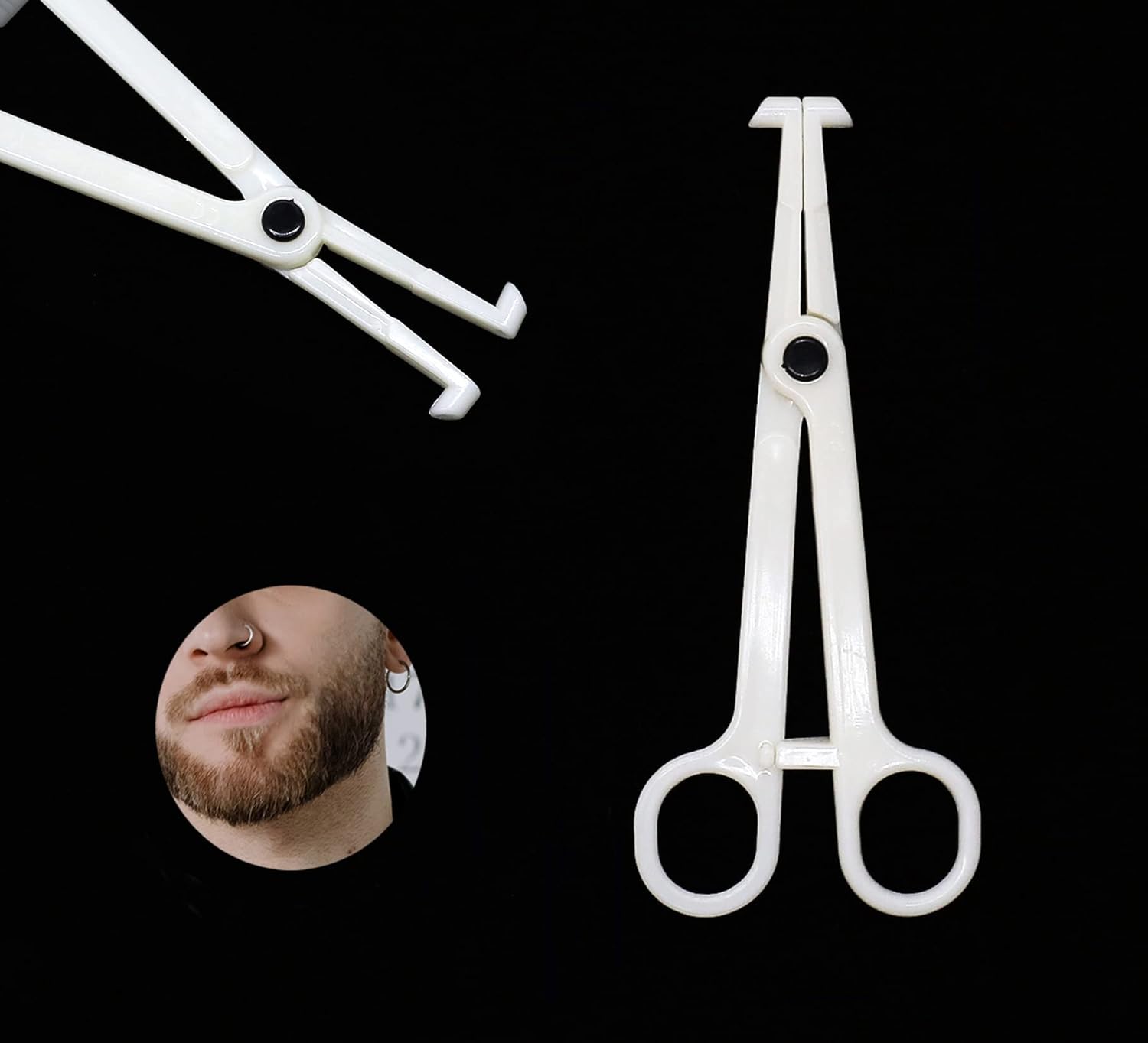 8 pinzas desechables para piercing, pinzas para ombligo, pinzas ranuradas para el ombligo, para tatuaje, adecuados para orejas, ombligo, labios,