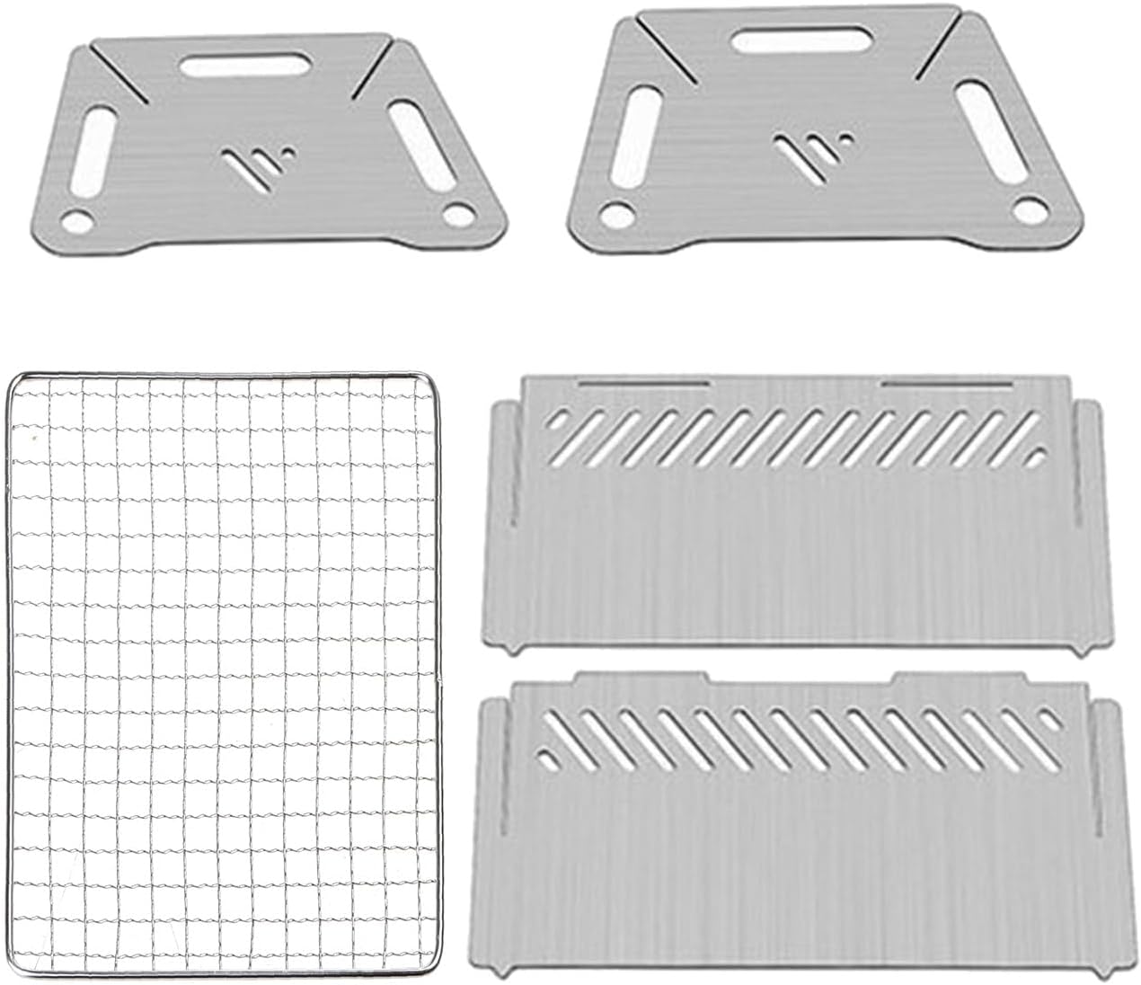 Parrilla portátil de acero inoxidable para barbacoa, parrilla plegable de carbón para tarjetas al aire libre, pequeña herramienta de barbacoa para