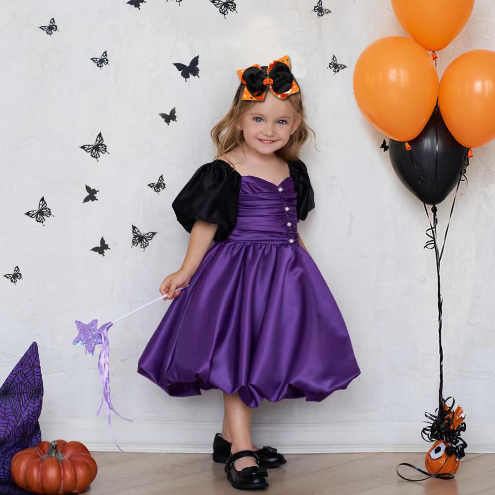 Juego de diademas con lazos para bebé, accesorios de moda multicolor para recién nacidos, niños y niñas (paquete de 4 Halloween)