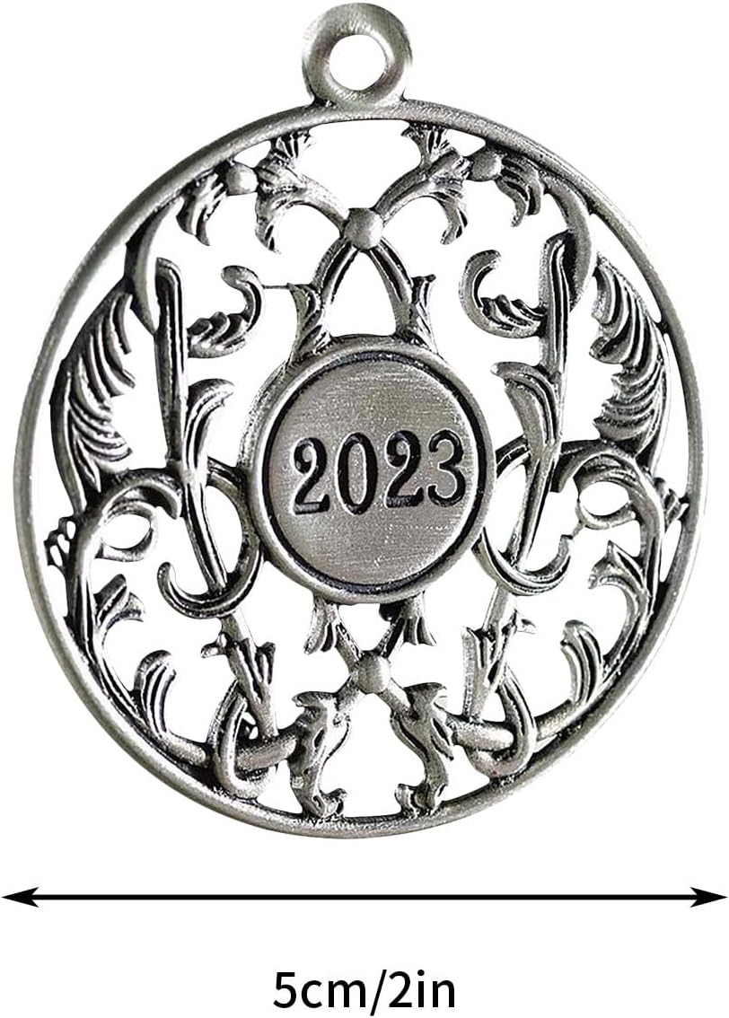 Adorno para árbol de Navidad de peltre sólido 2024, adornos de árbol de Navidad de peltre hecho a mano, decoración colgante para manualidades en