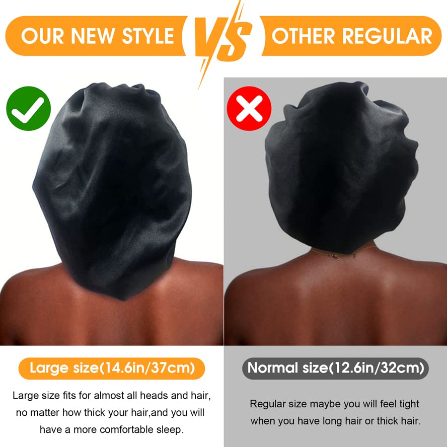Gorros de ducha de seda  Gorro de satén para dormir, gorro de pelo para cabello rizado, gorro jumbo y más  Gorros grandes para mujeres y hombres
