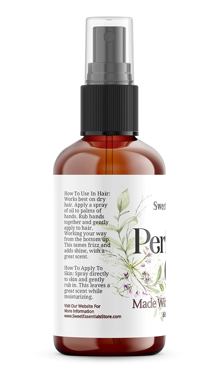 Sweet Essentials Jasmine Vanilla – Aceite de fraganciaperfume, 2 onzas, hecho con aceites orgánicos, spray sobre aceite de perfume, sin alcohol ni