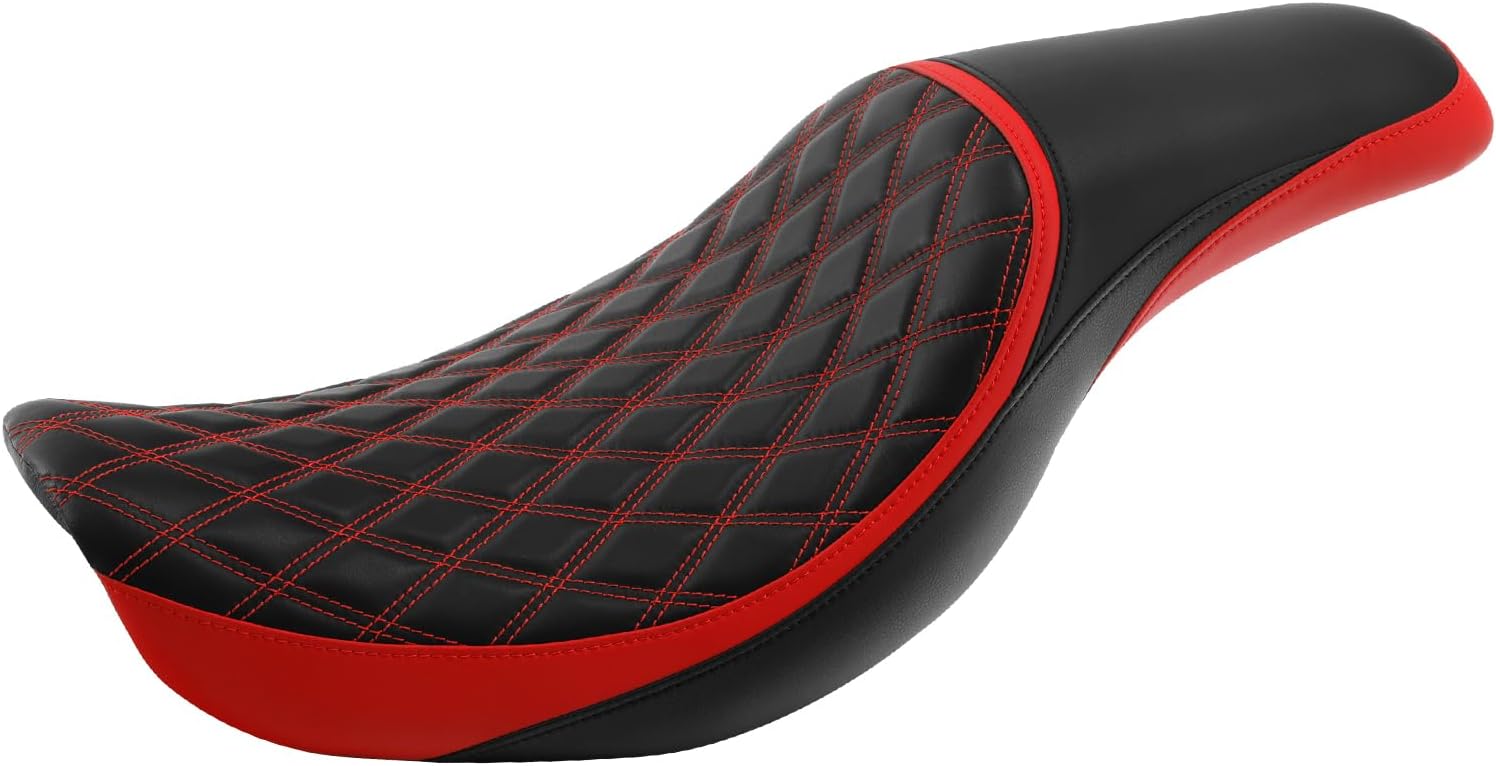 TCT-MOTORPARTS Asiento de pasajero negro de 2 plazas para Harley Dyna FXDL FXDB 2006-2017