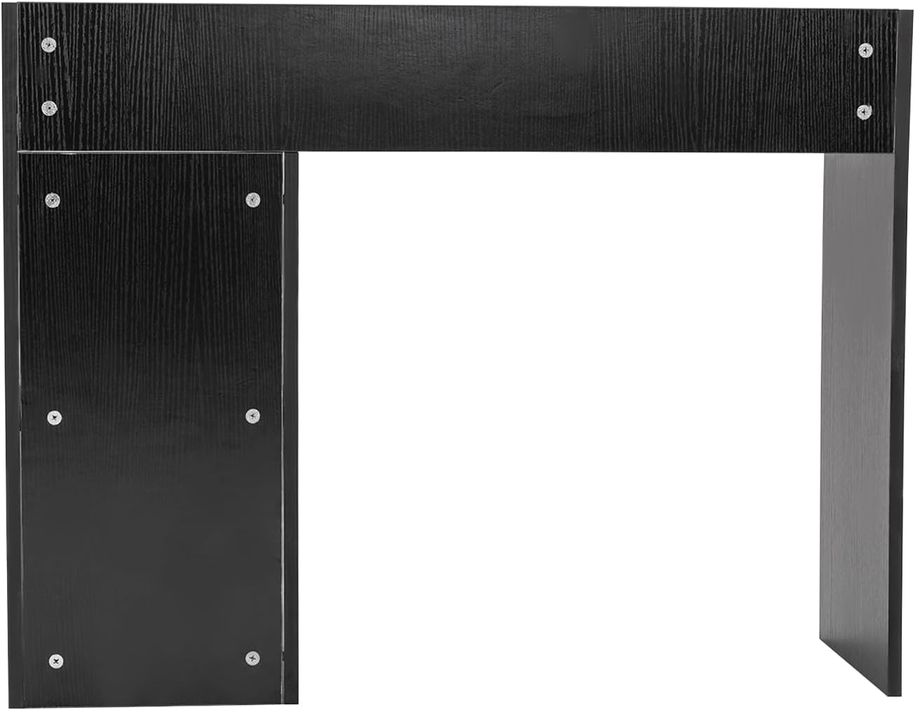 Goudergo Organizador de escritorio de madera, estante de escritorio de oficina negro, estante de escritorio de esquinas redondas, estante de