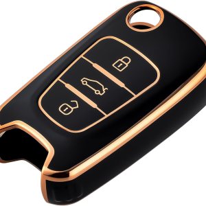 OFFCURVE Funda protectora completa para llave de coche Kia Soul 2010-2013 Kia Rio Sportage Flip plegable sin llave, accesorios de coche, color negro OFFCURVE Funda protectora completa para llave de coche Kia Soul 2010-2013 Kia Rio Sportage Flip plegable sin llave, accesorios de coche, color negro