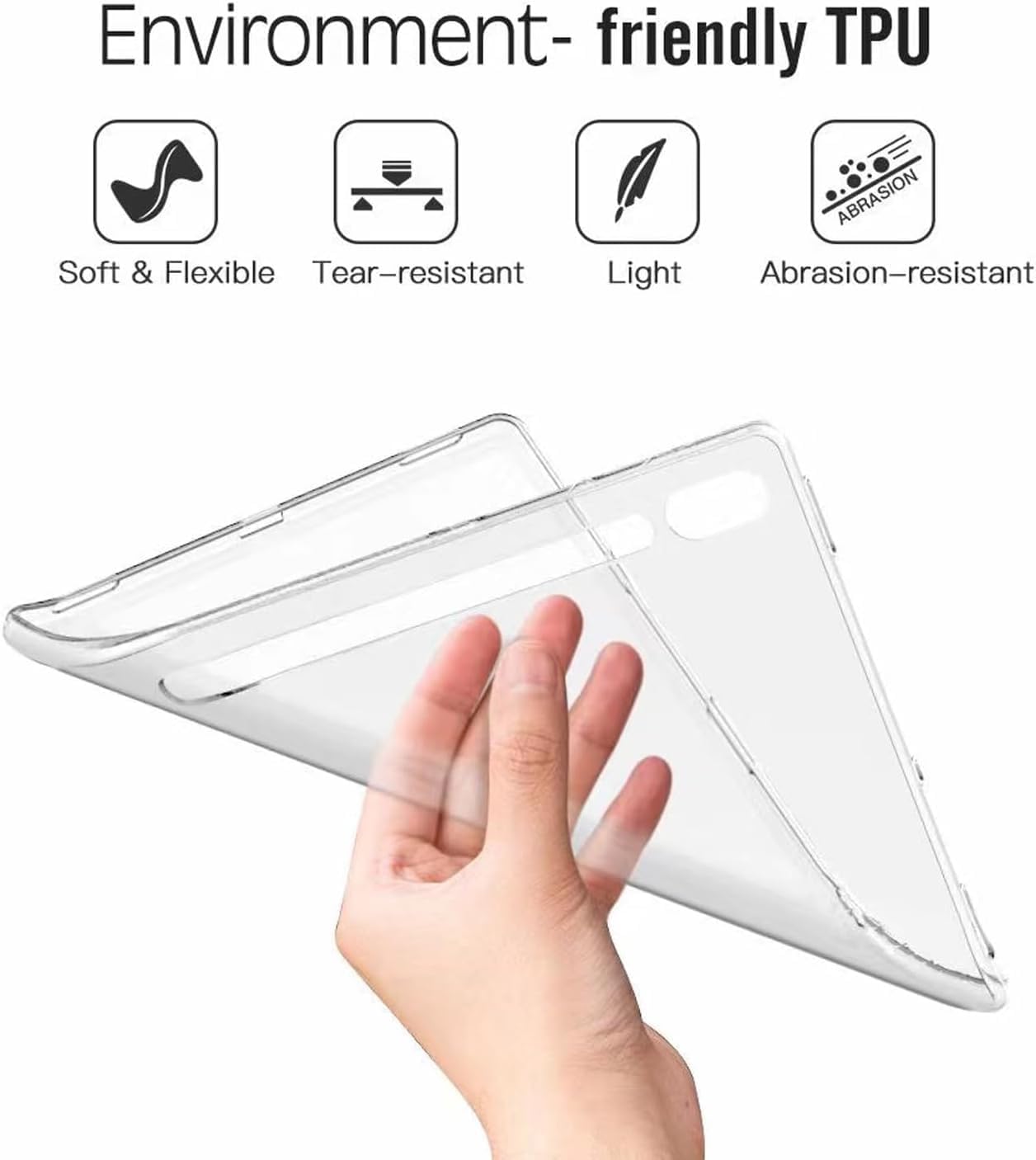 Funda para Samsung Galaxy Tab S9 FE+ de 12.4″, ultra delgada, suave, mate, transparente, carcasa trasera transparente para Samsung Galaxy Tab S9 FE
