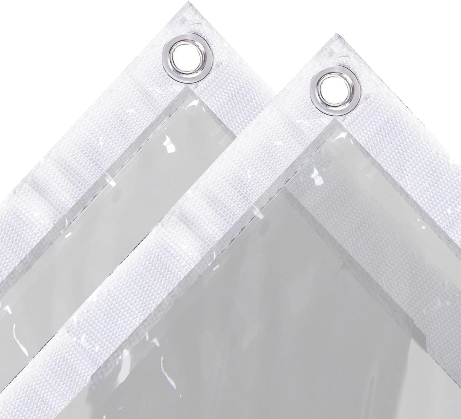 Lona transparente personalizada de 15 onzas, lona transparente de PVC resistente, lona transparente con ojales inoxidables, cortinas de vinilo 100%