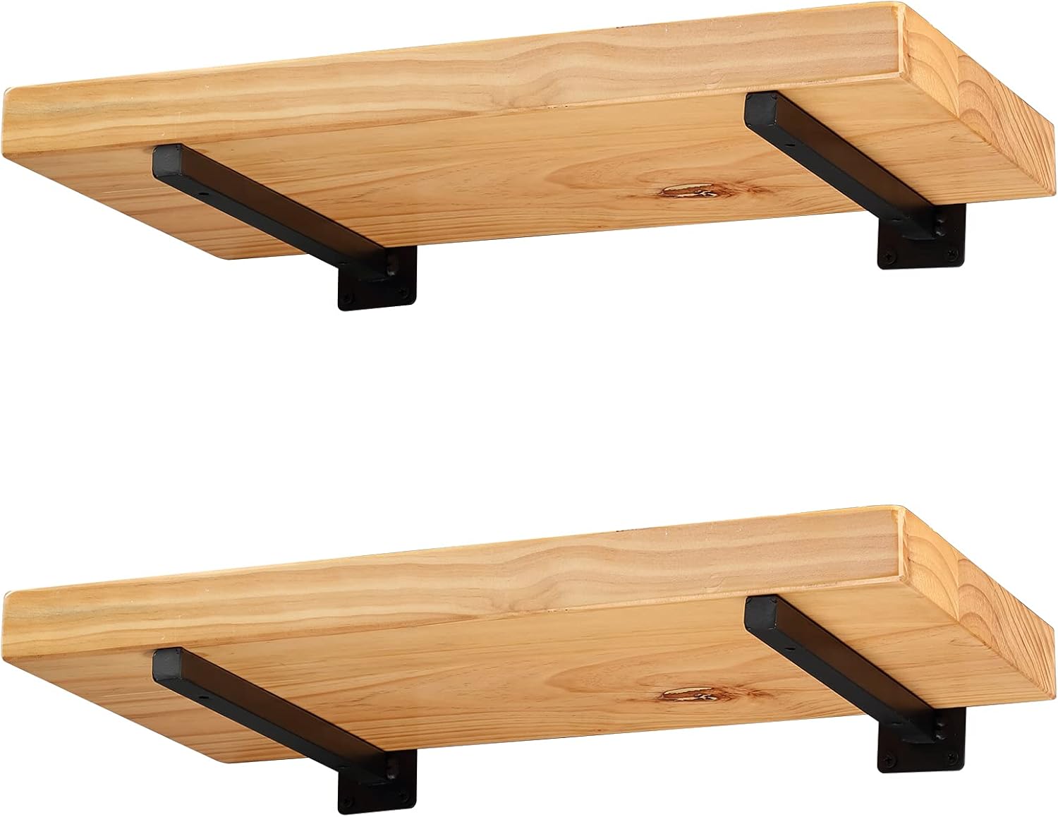 Soportes flotantes para estantes de 16 pulgadas, soporte flotante negro resistente, soportes metálicos industriales decorativos para montaje en la