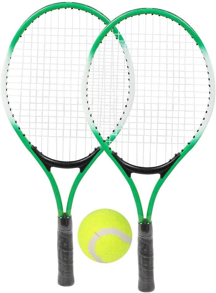 Raqueta de tenis, juego de raqueta de tenis para niños, de aleación de hierro, 2 raquetas de tenis con 1 pelota de tenis suave y 1 bolsa de