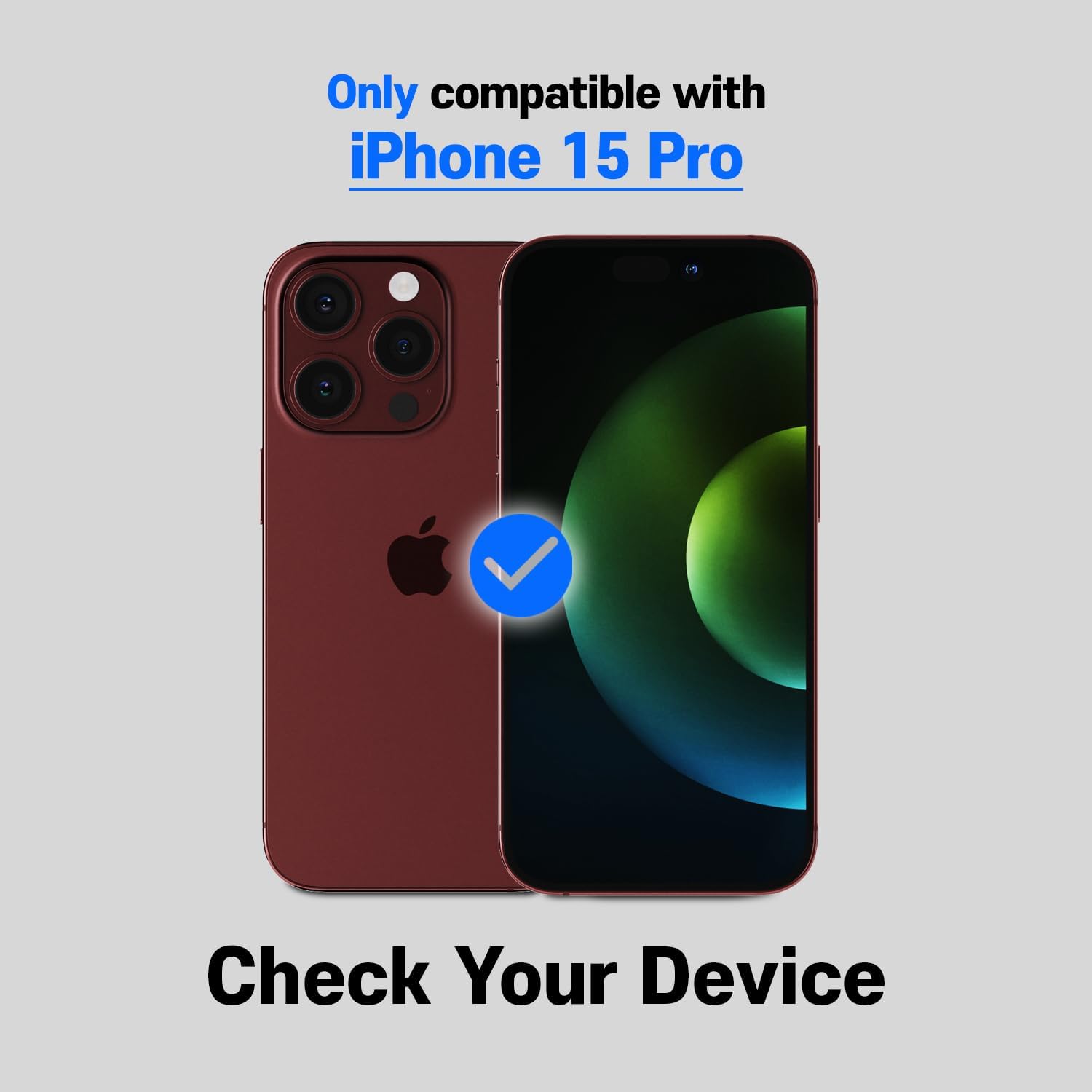 DOME GLASS Whitestone – Protector de pantalla compatible con iPhone 15 Pro Max kit fácil de instalar, protector de pantalla para teléfono