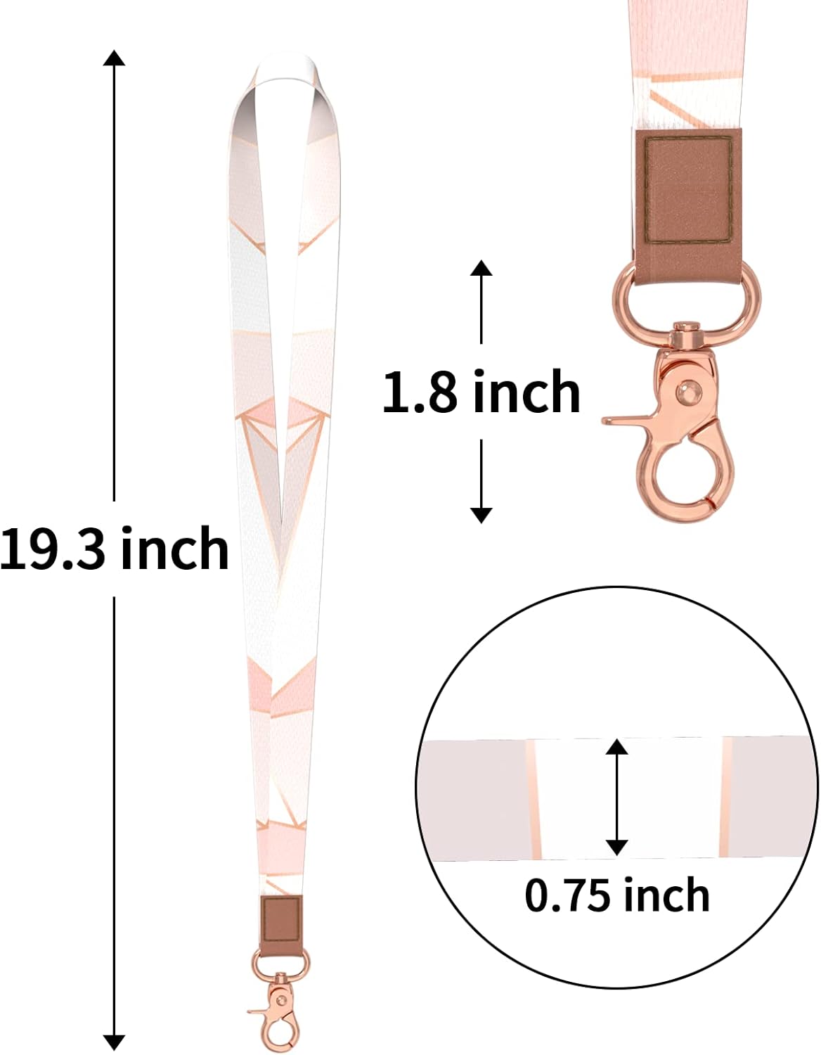 Rimilak Llavero con cordón para el cuello, correa de cordón larga para mujeres y hombres, llaves de automóvil, insignias de identificación,