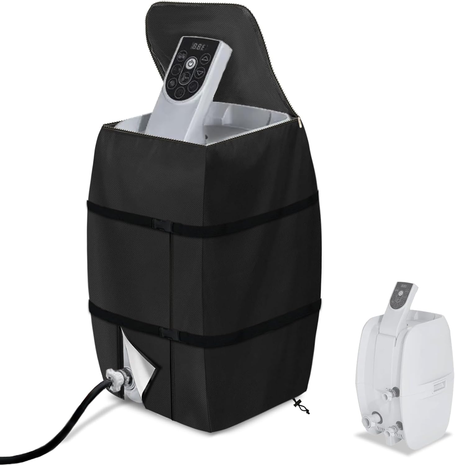 Cubierta de la bomba del calentador de hidromasaje, cubierta impermeable de la bomba aislada para múltiples marcas (negro, cuadrado)