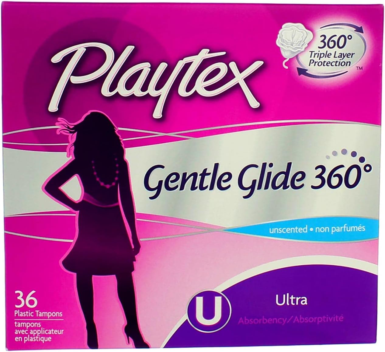 Playtex Gentle Glide – Tampones sin perfume, ultra absorbencia, 36 unidades (paquete de 6)
