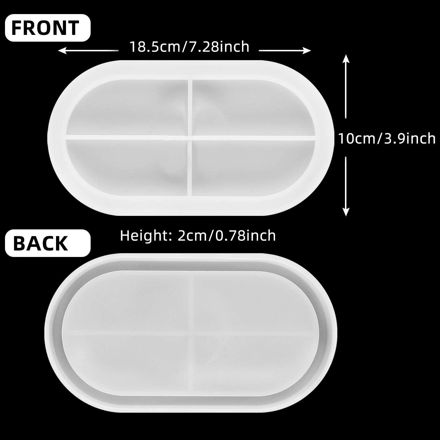 Molde de resina de silicona para bandeja de bricolaje, molde de fundición de resina epoxi ovalada, herramientas para hacer joyas artesanales, molde