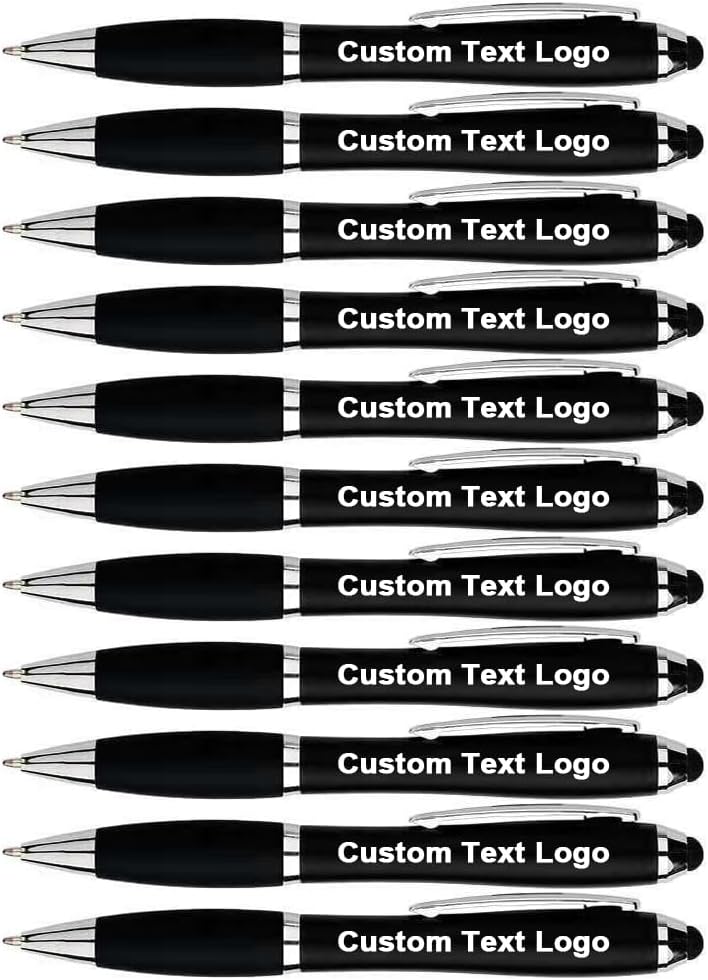 HEYZARDA Bolígrafos personalizados con nombre, texto, icono, logotipo, grabado para la escuela de negocios, oficina, bolígrafo personalizado, 50 100