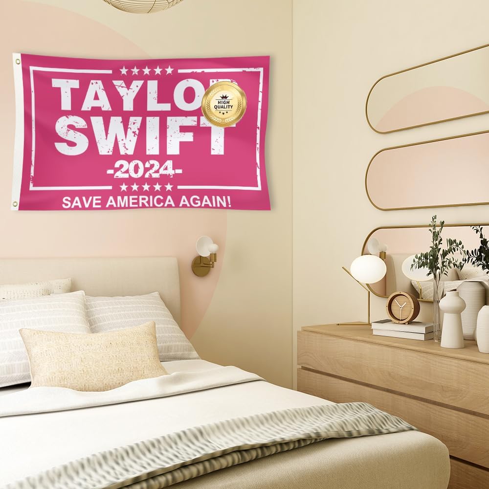 DEVOE Tapiz Pink Taylor 2024, bandera de cantante de 3 x 5 pies para dormitorio universitario, pancarta divertida para decoración de pared de